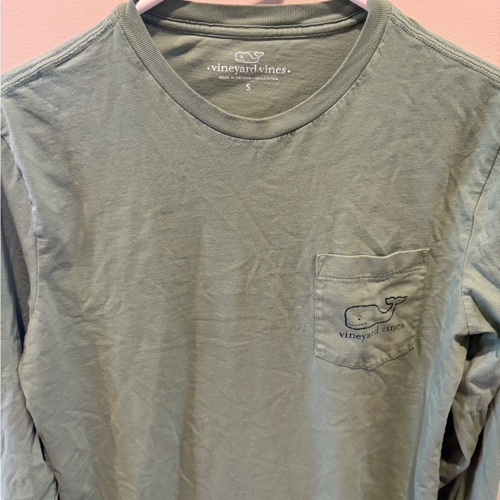 Vineyard Vines Men's Olive Long Sleeve Tee